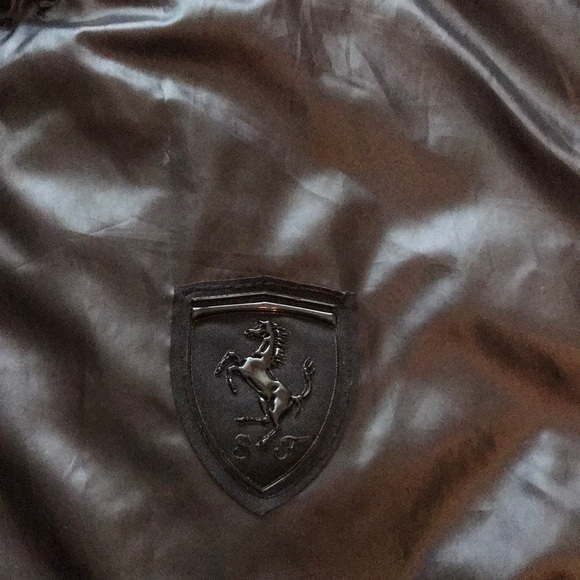 Ferrari bomber jacket puma black shiny crest on sleeve  EUC - Picture 5 of 11